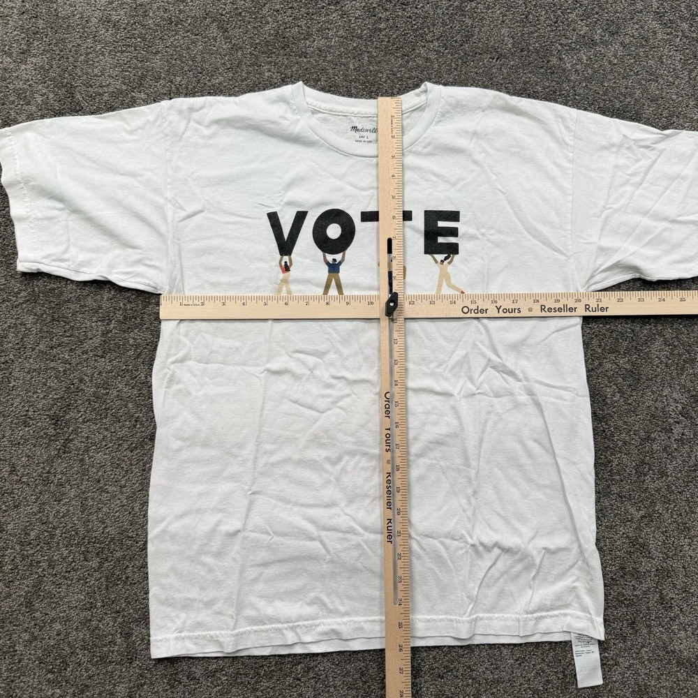 Mens L Madewell VOTE Graphic Unisex T Shirt White MC912 Crewneck Short Sleeve - Picture 6 of 10